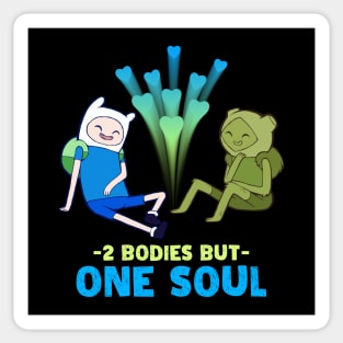 2 Bodies But One Soul - Finn And Fern Adventure Time Characters Sticker